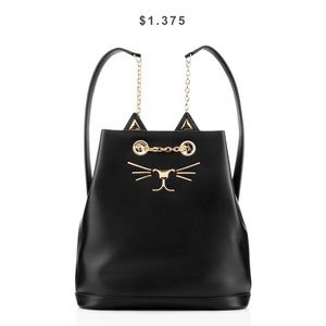 charlotte Olympia feline backpack black co cat